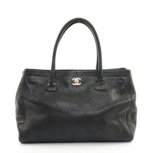 Auth Chanel Executive Hand Bag Black #35516C73